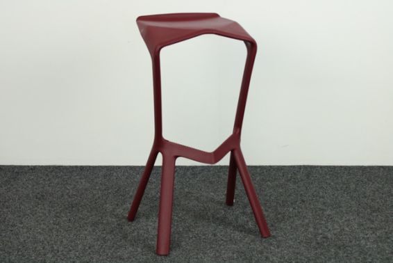 Barkruk Plank Miura wijnrood