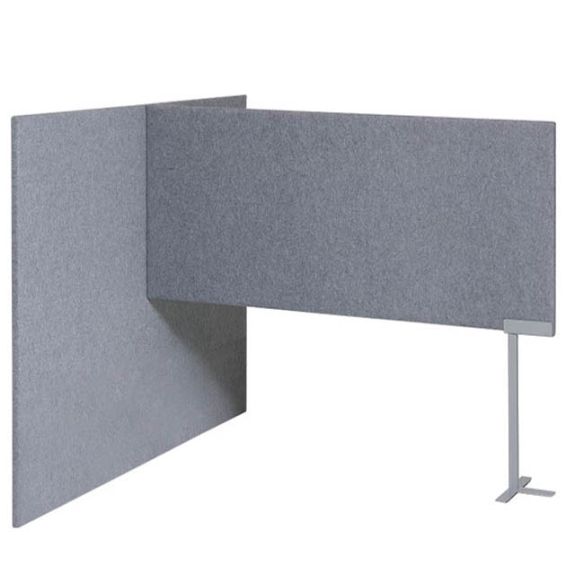 Akoestische scheidingswand T-opstelling - 140 cm hoog