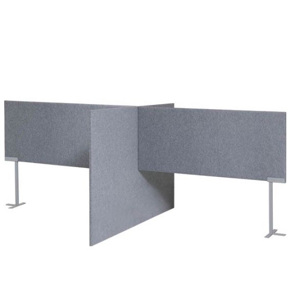 Akoestische scheidingswand X-opstelling - 120 cm hoog