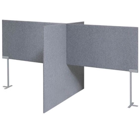 Akoestische scheidingswand X-opstelling - 140 cm hoog