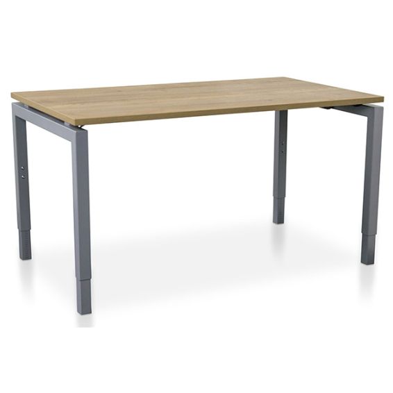 Start Nevada rechthoekbureau 120 x 80 cm met robuust eiken blad en aluminium poten
