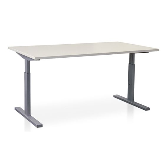 Start Pintado rechthoekbureau 160 x 80 cm met wit blad en aluminium poten