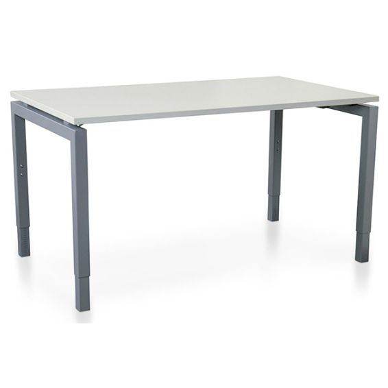 Nevada rechthoekbureau 140 x 80 cm met wit blad en aluminium poten