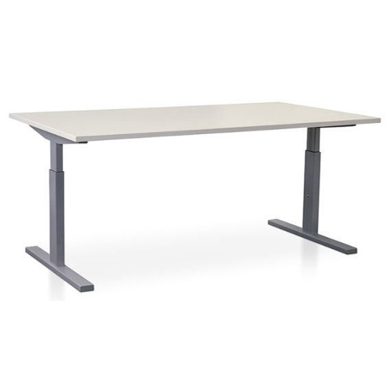 Start Pintado rechthoekbureau 200 x 100 met wit blad en aluminium poten