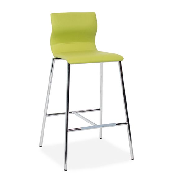 Barkruk Evora met chromen frame en Kaiman kunstlederen zitting