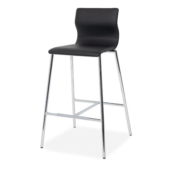 Barkruk Evora met chromen frame en Kaiman kunstlederen zitting