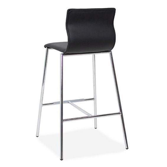 Barkruk Evora met chromen frame en Kaiman kunstlederen zitting