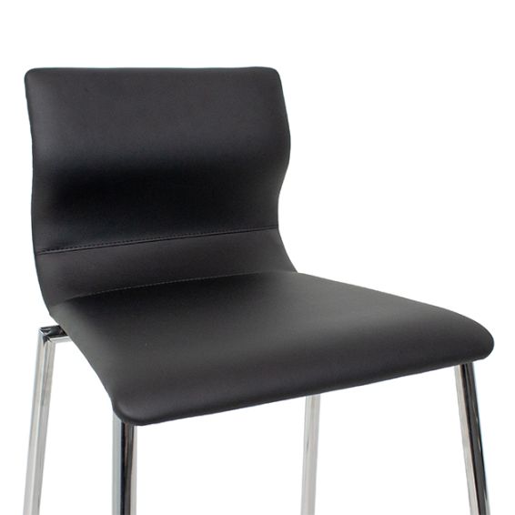Barkruk Evora met chromen frame en Kaiman kunstlederen zitting