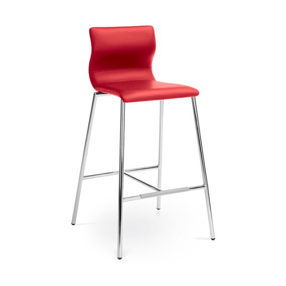 Barkruk Evora met chromen frame en Kaiman kunstlederen zitting