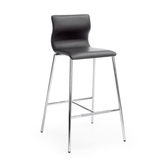 Barkruk Evora met chromen frame en Kaiman kunstlederen zitting