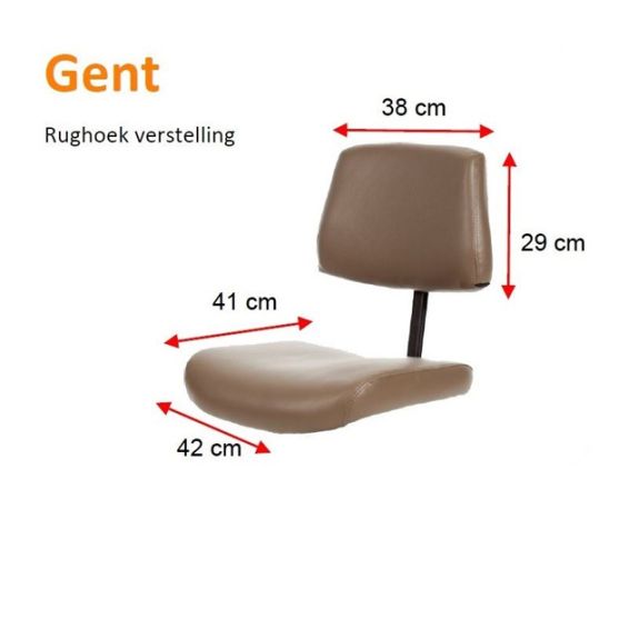Leiderstoel Gent taupe kunstleder afmetingen