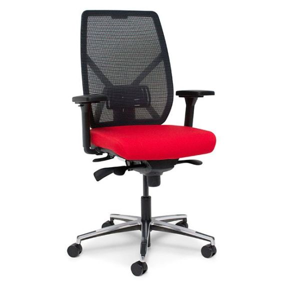 Bureaustoel Actiflexx Weave met aluminium gepolijst voetenkruis met zwart frame