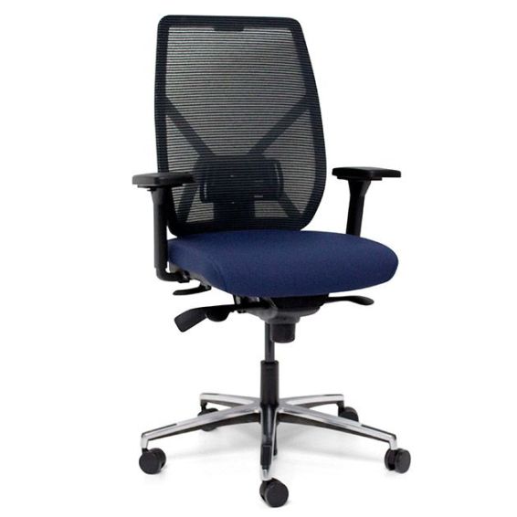Bureaustoel Actiflexx Weave met aluminium gepolijst voetenkruis met zwart frame