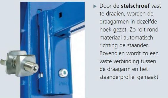 Draagarmstelling MTA stelschroef