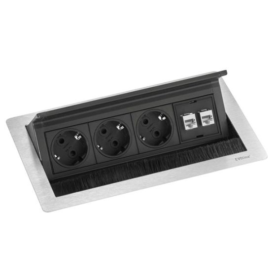 Inbouw stroom unit werkblad bureau