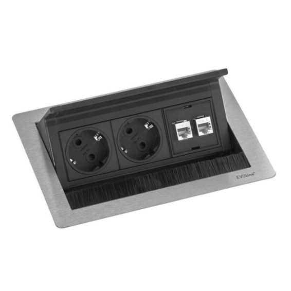 Inbouw stroom unit werkblad bureau
