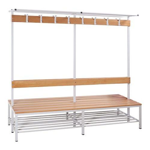 Garderobe set 200 cm - standaard met 16 kledinghaken en uitgevoerd met hoeden- en schoenenplank