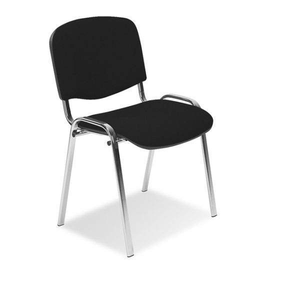 Stoel ISO/P met chromen frame en zwarte zitting