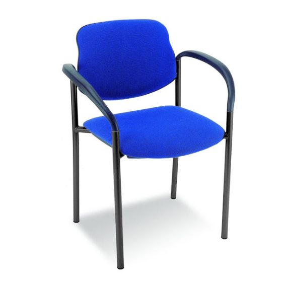 Stoel STYL/P met blauwe stoffering en zwart frame