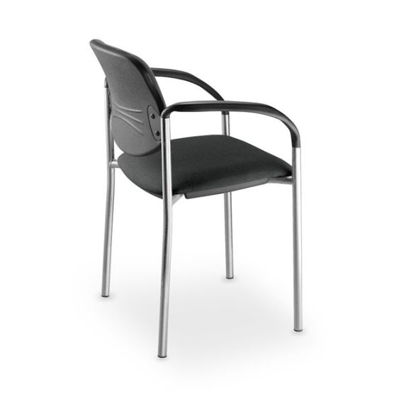 Stoel STYL/P met zwarte stoffering en chromen frame