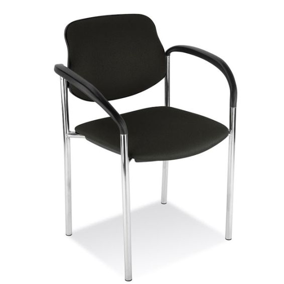 Stoel STYL/P met zwarte stoffering en chromen frame