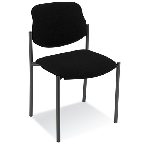 Stoel STYL/P met zwarte stoffering en zwart frame