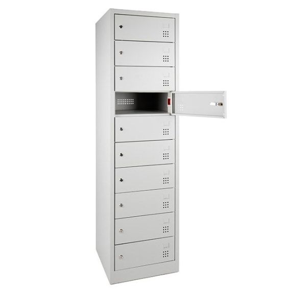 Laptopkast met stroomaansluiting per locker