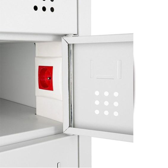 Laptopkast met stroomaansluiting per locker