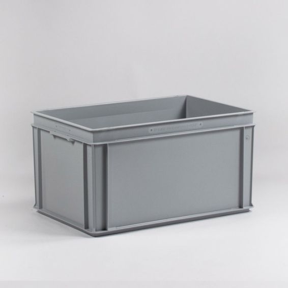 E-line bak 60 liter, agaatgrijs, 600x400x325 met gesloten grepen