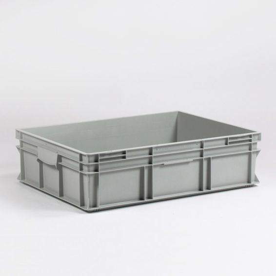 E-line bak 90 liter, agaatgrijs, 800x600x220 met gesloten grepen