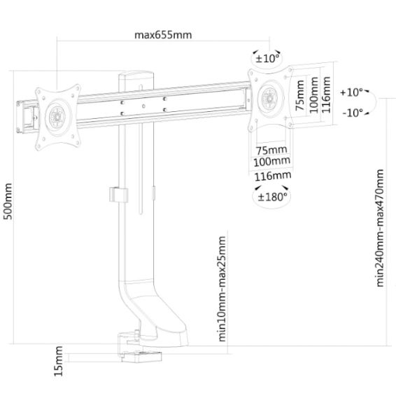 Multiratio NM Monitorarm