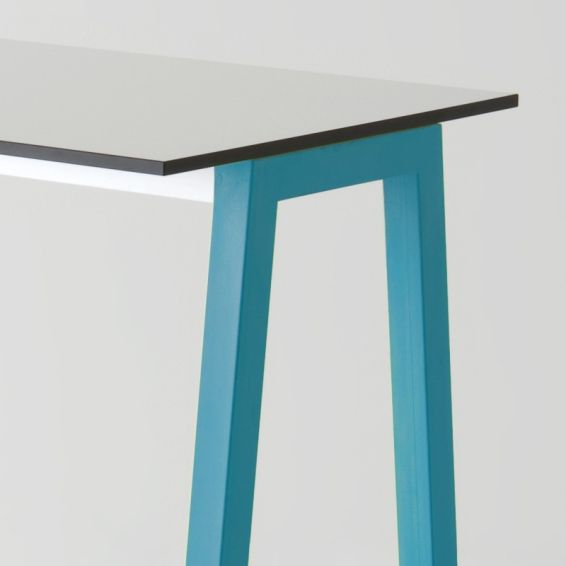 SW Design bartafel met blauw frame en volkern blad