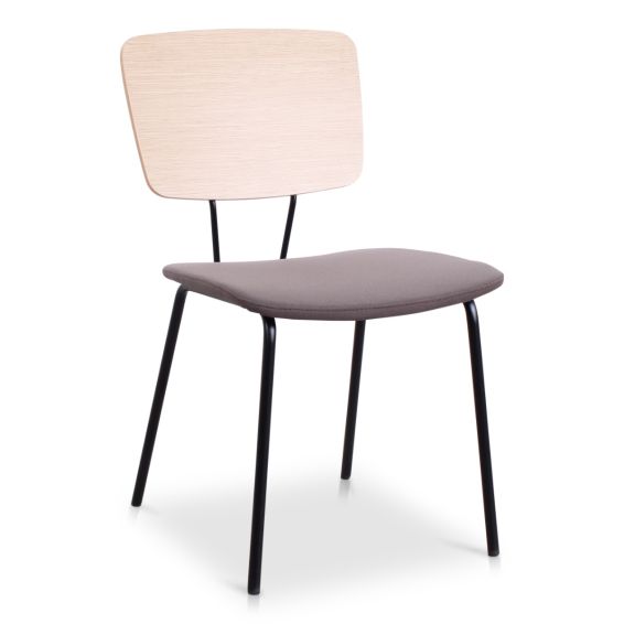 Stoel Power 4 poots frame met laminaat rug en gestoffeerde zitting