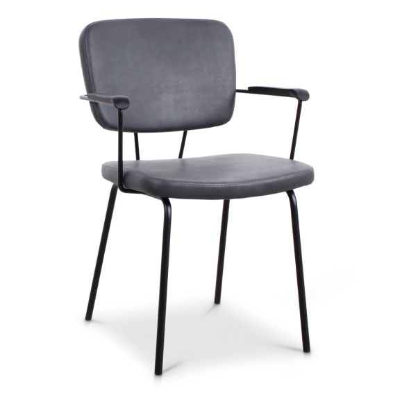 Stoel power 4 poots frame met armleggers en kunstleder bekleding