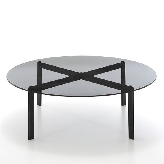 Ronde tafel Exchange met glazen blad