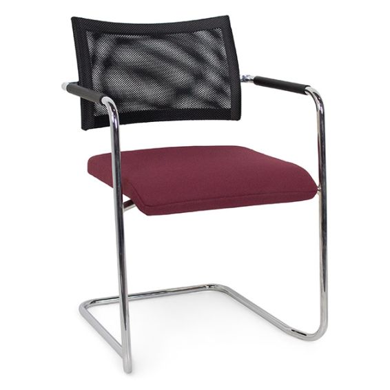 Stoel Alfa met slede frame en lage netrug
