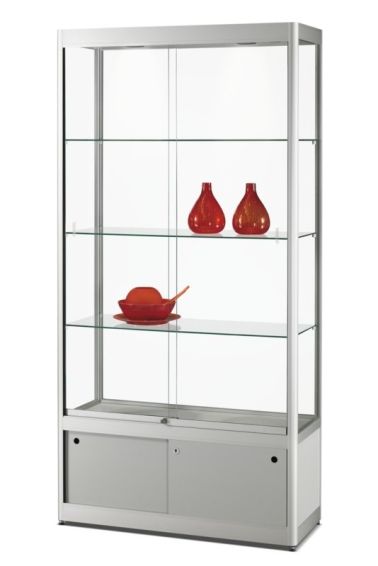 Vitrinekast GPC 1000 met onderkast aluminium