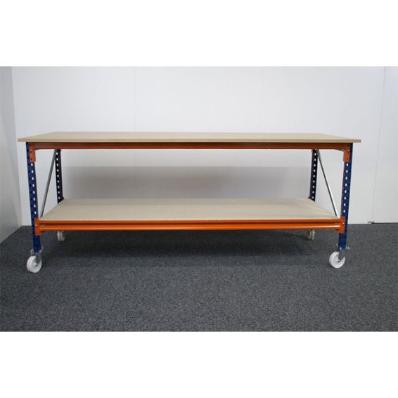 Verrijdbare werkbanken met werkblad 215x95 cm