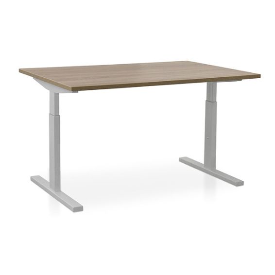 Start Pintado rechthoekbureau 160 x 80 cm met midden eiken blad en witte poten