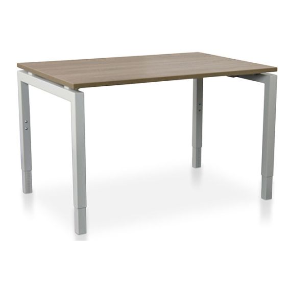 Nevada rechthoekbureau 140 x 80 cm met midden eiken blad en witte poten