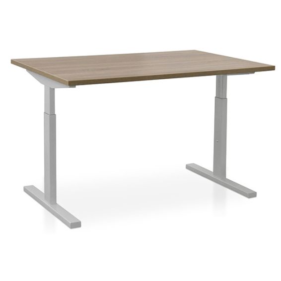 Start Pintado rechthoekbureau 120 x 80 cm met midden eiken blad en witte poten