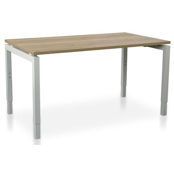 Start Nevada rechthoekbureau 120 x 80 cm met robuust eiken blad en witte poten