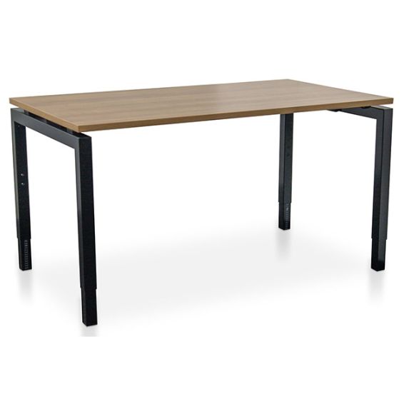 Nevada rechthoekbureau 140 x 80 cm met havanna blad en zwarte poten