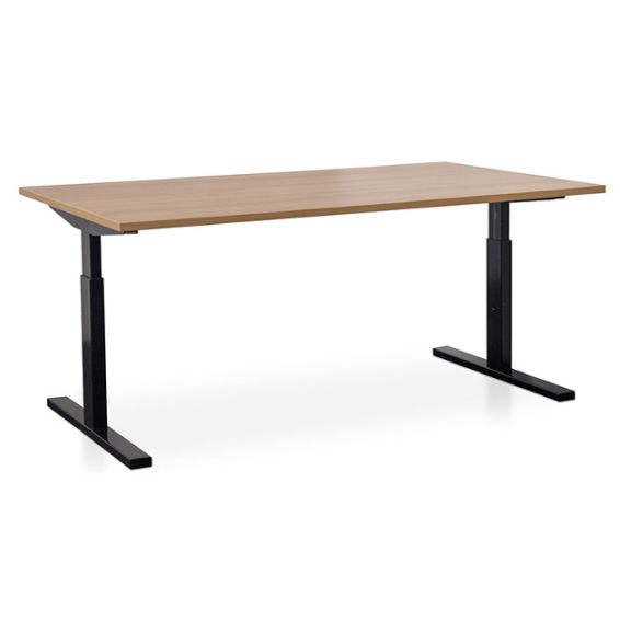 Start Pintado rechthoekbureau 200 x 100 met havanna blad en zwarte poten