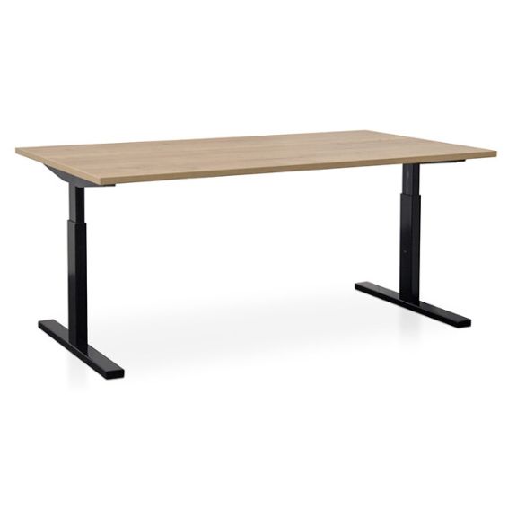 Start Pintado rechthoekbureau 200 x 100 met robuust eiken blad en zwarte poten