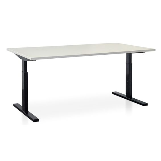 Start Pintado rechthoekbureau 180 x 80 cm met wit blad en zwarte poten