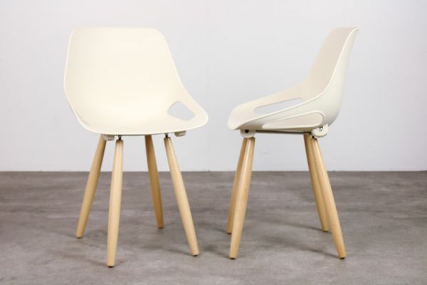 Relatie Ontwikkelen Vergemakkelijken Kunststof stoel met houten poten | Multi Ratio