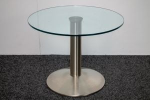 Ronde design tafel met glazen blad