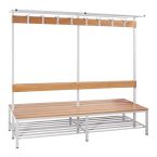 Garderobe set 200 cm - standaard met 16 kledinghaken en uitgevoerd met hoeden- en schoenenplank