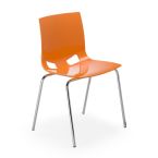 Kantinestoel Fondo 4-poots Gloss Orange